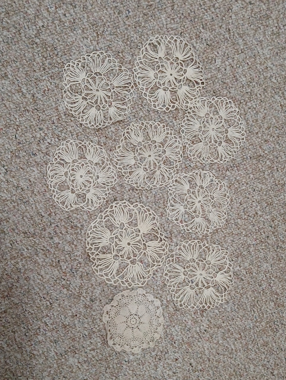 Crocheted Doily Set in Cream